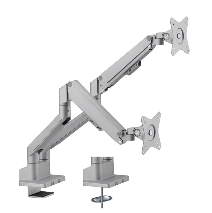 Brateck Dual Monitor Thin Gas Spring Monitor Arm Fit Most 17'-32' Monitors, Up to 9kg per screen...