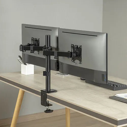 Brateck Dual-Monitor Steel Articulating Monitor Mount Fit Most 17'-32' Monitor Up to 20KG VESA 75...