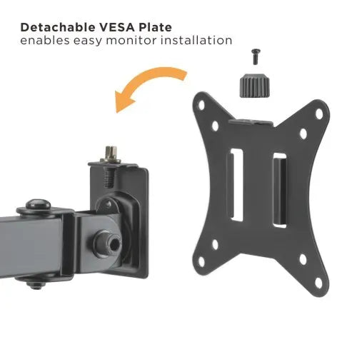 Brateck Dual-Monitor Steel Articulating Monitor Mount Fit Most 17'-32' Monitor Up to 20KG VESA 75... - Image 2