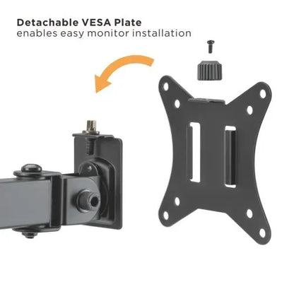 Brateck Dual-Monitor Steel Articulating Monitor Mount Fit Most 17'-32' Monitor Up to 20KG VESA 75... - Image 2