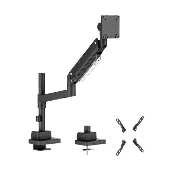 Brateck LDT80-C012P Super Heavy-Duty Pole-Mounted Gas Spring Monitor Arm, Matte Black, Fit Screen...