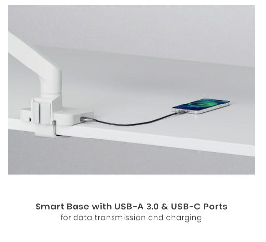 Brateck LDT81-C022UC-B NOTEWORTHY GAS SPRING DUAL MONITOR ARM WITH USB-A/USB-C PORTS Fit Most 17'... - Image 3