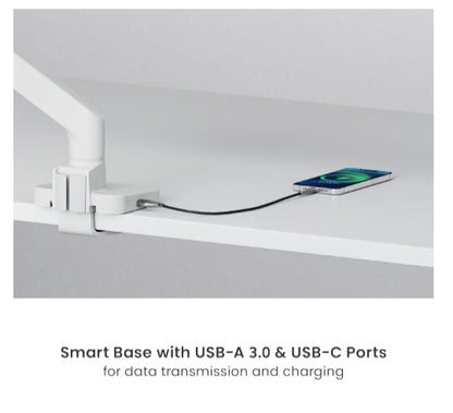 Brateck LDT81-C022UC-B NOTEWORTHY GAS SPRING DUAL MONITOR ARM WITH USB-A/USB-C PORTS Fit Most 17'... - Image 3