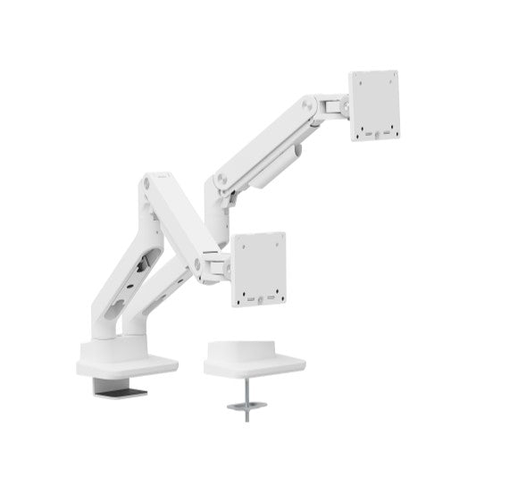 Brateck LDT81-C024-W NOTEWORTHY HEAVY-DUTY GAS SPRING DUAL MONITOR ARM Fit Most 17'-35' Monitor F...