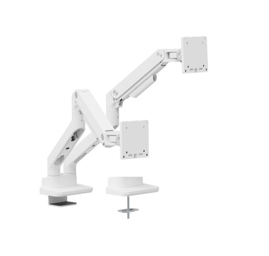 Brateck LDT81-C024-W NOTEWORTHY HEAVY-DUTY GAS SPRING DUAL MONITOR ARM Fit Most 17'-35' Monitor F...