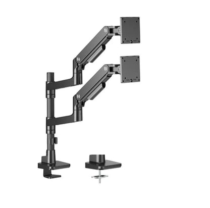 Brateck LDT81-C024P-B Noteworthy Pole-Mounted Heavy-Duty Gas Spring Dual Monitor Arm Fit Most 17'...