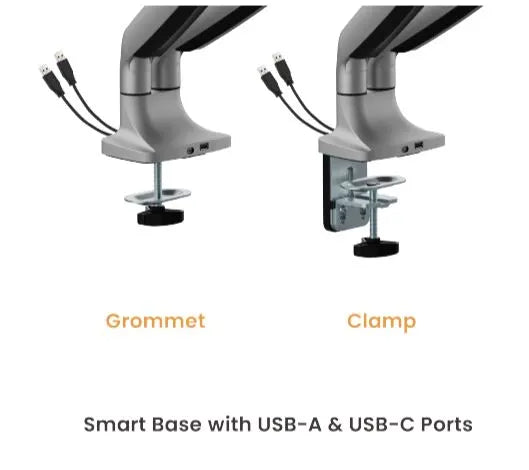 Brateck LDT82-C024UC Dual Screen Heavy-Duty Gas Spring Monitory Arm with USB Ports For most 17'~3... - Image 3