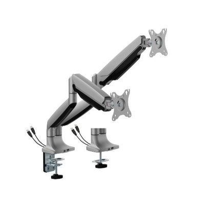 BrateckLDT82-C024UCE DUAL SCREEN HEAVY-DUTY MECHANICAL SPRING MONITOR ARM WITH USB PORTS For most...
