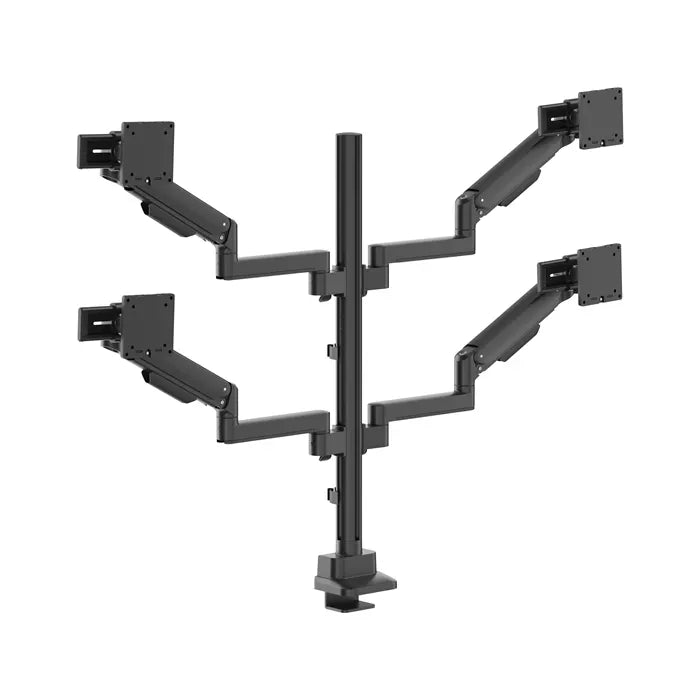 Brateck Modular Mechanical Spring Quad Monitor Arm with Sliders,  from 17'-40', weight capacity (... - Image 2