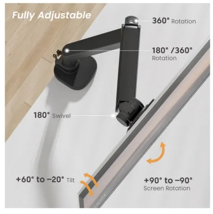 Brateck LDT87-C012-B Titan Heavy-Duty Gas Spring Monitor Arm Black,Fit Screen Size: 24'-57' Up to... - Image 3
