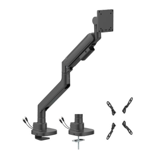 Brateck LDT87-C012UC-B TITAN HEAVY-DUTY GAS SPRING MONITOR ARM WITH USB-A/USB-C PORTS (LS) - Moni...