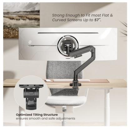 Brateck LDT87-C012UC-B TITAN HEAVY-DUTY GAS SPRING MONITOR ARM WITH USB-A/USB-C PORTS (LS) - Moni... - Image 2