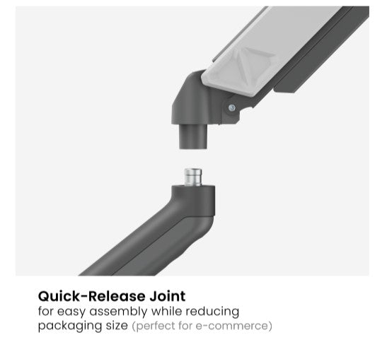Brateck LDT88-C024 DUAL SCREEN RUGGED MECHANICAL SPRING MONITOR ARM For most 17'~32' Monitors, Space Grey  White (LS)