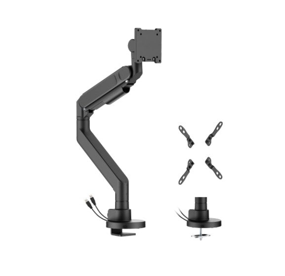Brateck LDT92-C012UC-B FUTURE-PROOF HEAVY-DUTY GAS SPRING MONITOR ARM WITH USB PORTS (LS) - Monit...