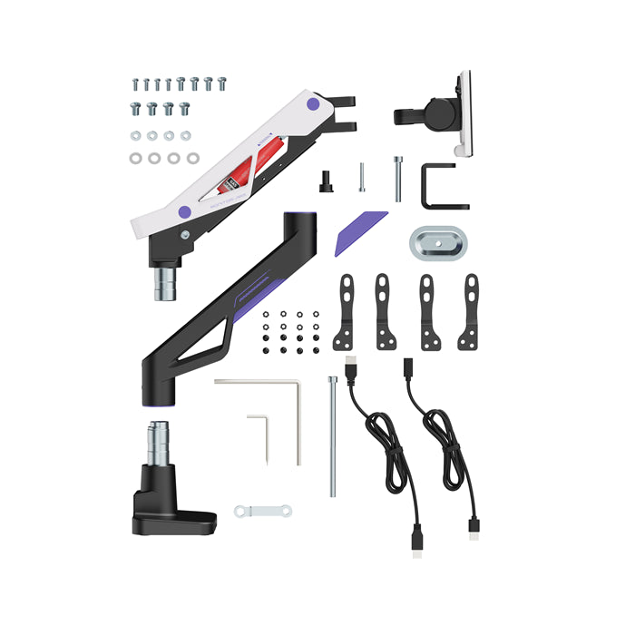 Brateck LDT95-C012UC Atlas Neo Gaming Monitor Arm with USB-A  USB-C Ports For most 24'~57' Monito... - Image 3