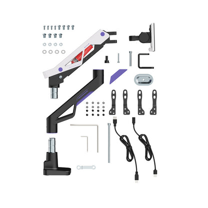 Brateck LDT95-C012UC Atlas Neo Gaming Monitor Arm with USB-A  USB-C Ports For most 24'~57' Monito... - Image 3