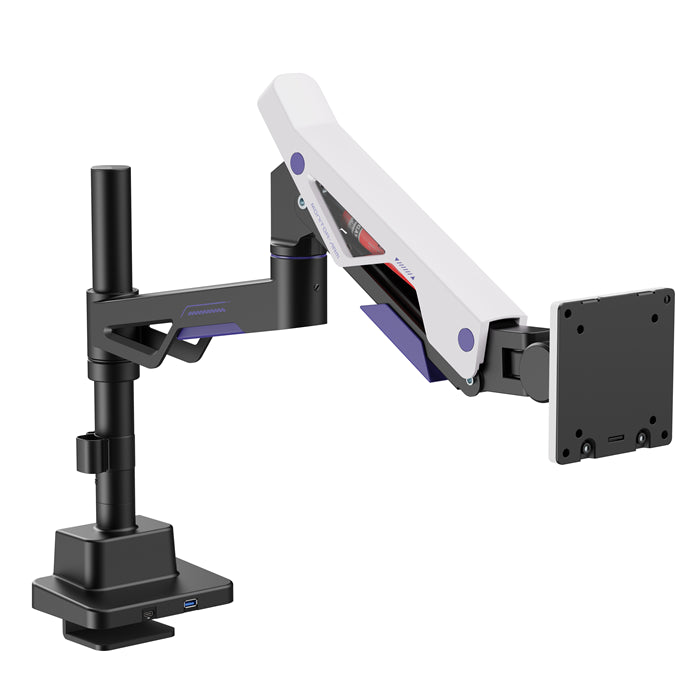 Brateck LDT95-C012UCP Atlas Neo Gaming Pole-Mounted Monitor Arm with USB-A  USB-C Ports For most...