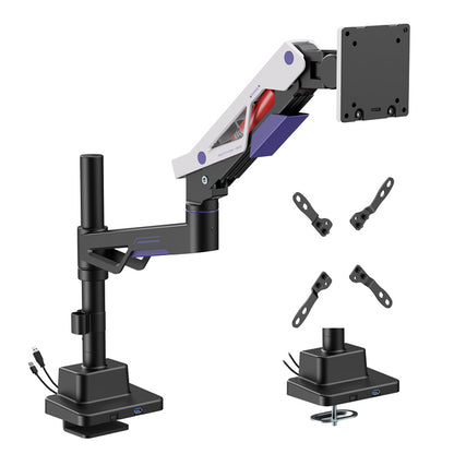 Brateck LDT95-C012UCP Atlas Neo Gaming Pole-Mounted Monitor Arm with USB-A  USB-C Ports For most... - Image 2