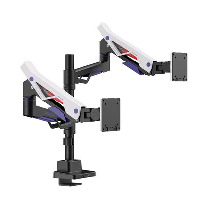 Brateck LDT95-C024UCP Atlas Neo Gaming Pole-Mounted Dual Monitor Arm with USB-A  USB-C Ports For...