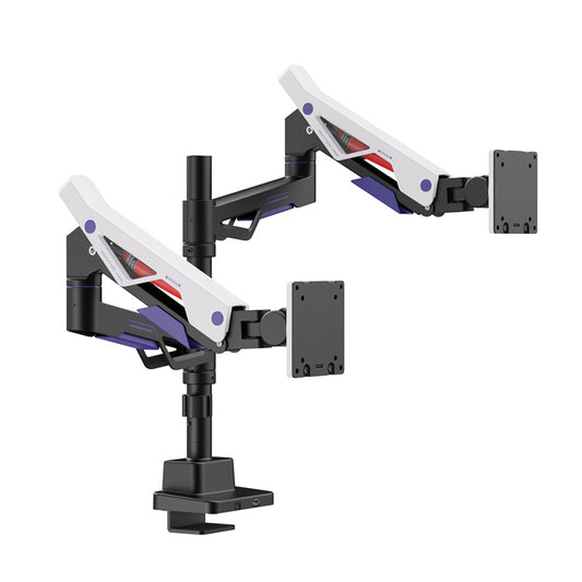 Brateck LDT95-C024UCP Atlas Neo Gaming Pole-Mounted Dual Monitor Arm with USB-A  USB-C Ports For...