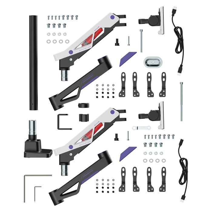 Brateck LDT95-C024UCP Atlas Neo Gaming Pole-Mounted Dual Monitor Arm with USB-A  USB-C Ports For... - Image 3