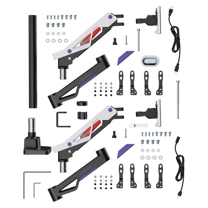 Brateck LDT95-C024UCP Atlas Neo Gaming Pole-Mounted Dual Monitor Arm with USB-A  USB-C Ports For... - Image 3
