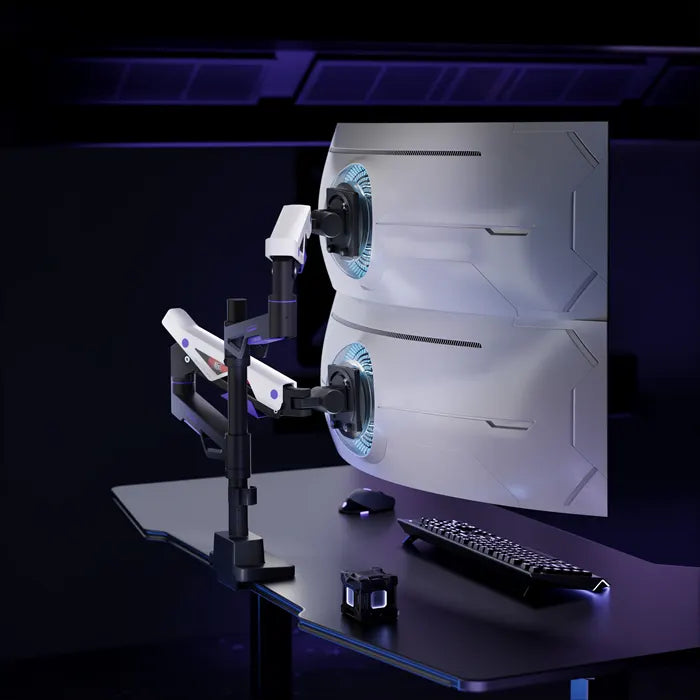 Brateck LDT95-C024UCP Atlas Neo Gaming Pole-Mounted Dual Monitor Arm with USB-A  USB-C Ports For... - Image 4