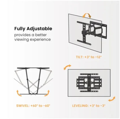 Brateck LPA83-466 Modern Ultra-Slim Full-Motion TV Wall Mount For most 43'-90' TVs, Weight Capaci... - Image 4