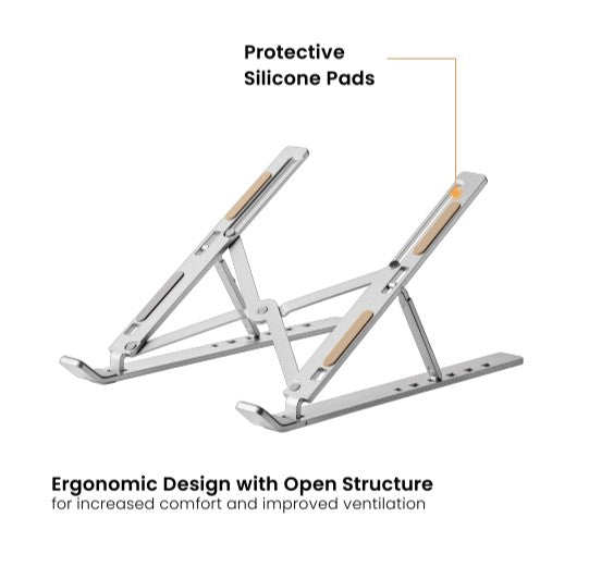 Brateck LPS03-3-03 PORTABLE 6-LEVEL ADJUSTABLE ALUMINUM LAPTOP RISER  For most 11'-15' laptops, t... - Image 2