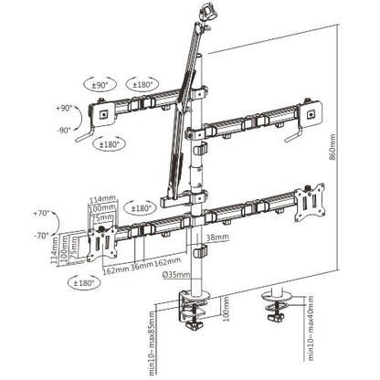 Brateck Dual-Monitor All-in-One Studio Setup Desktop Mount Fit17'-32' Weight Capacity Up to 9kg,... - Image 3