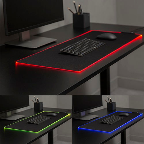 Brateck LARGE RGB GAMING MOUSE PAD,  800x300x4mm, reduces resistance and ensure easy mouse moveme... - Image 3