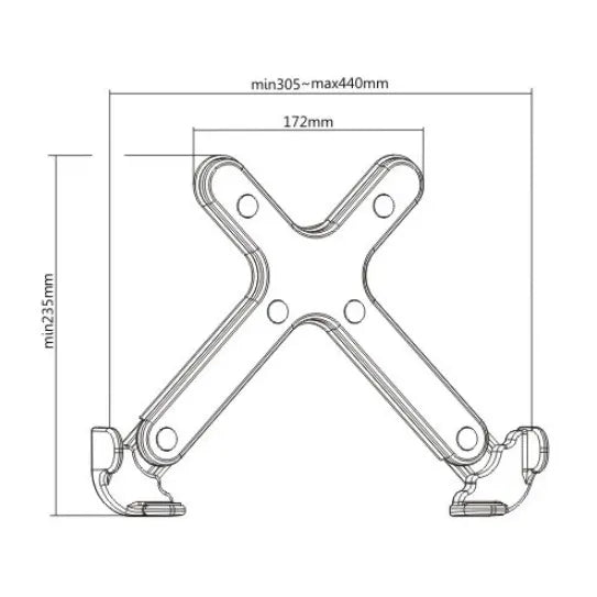 Brateck Steel Laptop Holder Fits 11'-17' Laptops for most desk mounts with standard 75x75/100x100... - Image 2