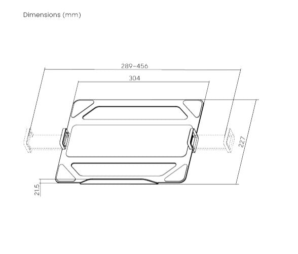 Brateck Universal Aluminum Laptop Holder For Monitor Arms Black, 304x227x39mm,  Weight Capacity:... - Image 2