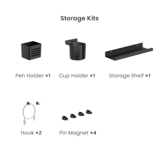 Brateck PB-007-01-B Desk Pegboard Organizer wtih Storage Kits (Black)  600x100x240mm (LS) - Furni... - Image 3