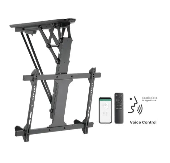 Brateck PLB-M0546AI Smart Flip Down TV Ceiling Mount Powered by TUYA Support most 32' ~ 70' TVs (...