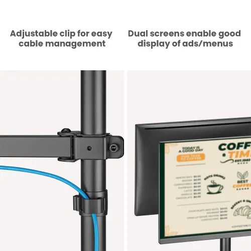 Brateck POS Mounting Solution For Dual Screens (with keyboard tray), Fit Screen Size:17'-32'm, We... - Image 4