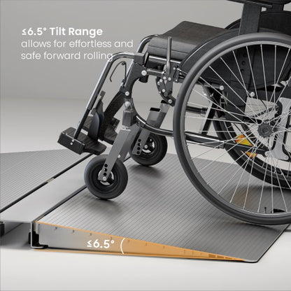 Brateck Two-Sided Aluminum Wheelchair Threshold Ramp, Silver Color, 1114x920x60mm, Weight Capacit... - Image 3