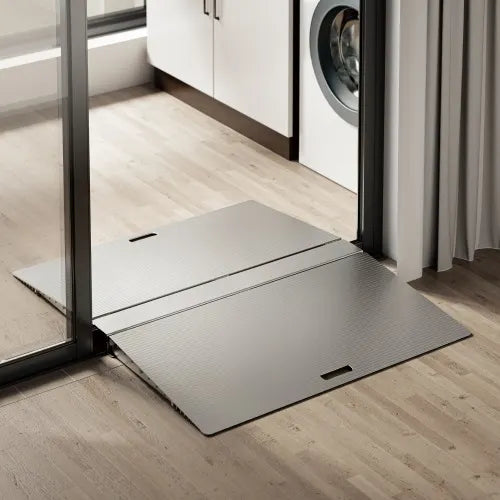 Brateck Two-Sided Aluminum Wheelchair Threshold Ramp, Silver Color, 1114x920x60mm, Weight Capacit... - Image 3
