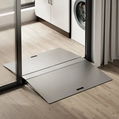 Brateck Two-Sided Aluminum Wheelchair Threshold Ramp, Silver Color, 1114x920x60mm, Weight Capacit... - Image 3