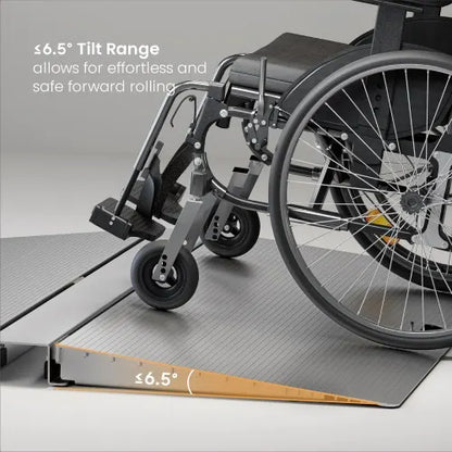 Brateck Two-Sided Aluminum Wheelchair Threshold Ramp, Silver Color, 1114x920x60mm, Weight Capacit... - Image 4