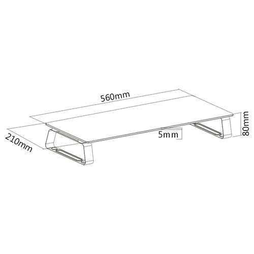 Brateck Universal Tabletop Monitor Riser (560x210x80mm) Fit Screen Size 13'-32' Weight Capacity U... - Image 2