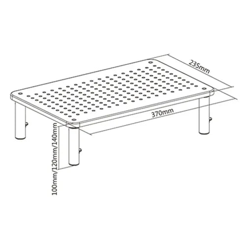 Brateck Height Adjustable Steel Monitor/Laptop Stand (370x235x120mm) Fit Screen Size 13'-32' Weig... - Image 4