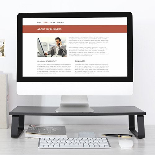 Brateck Timber Desktop Monitor Stand (600x260x120mm) Fit Screen Size 13'-32' Weight Capacity Up to 20kg- Black