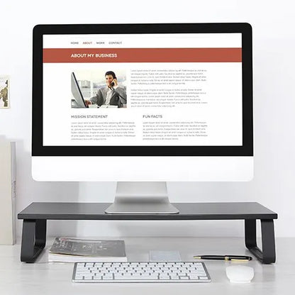 Brateck Timber Desktop Monitor Stand (600x260x120mm) Fit Screen Size 13'-32' Weight Capacity Up t... - Image 2