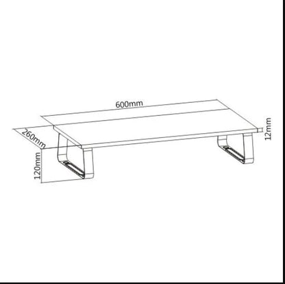 Brateck Timber Desktop Monitor Stand (600x260x120mm) Fit Screen Size 13'-32' Weight Capacity Up t... - Image 3