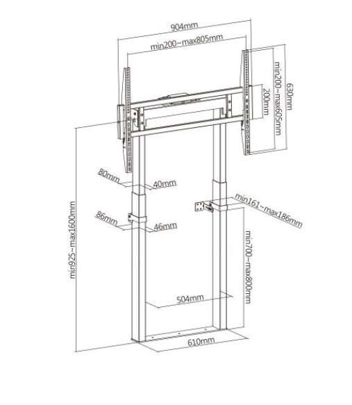 Brateck TTL14-68FR Motorized Wall Mount Stand, Designed for the Heaviest TV Fit Screen Size: 55'... - Image 2