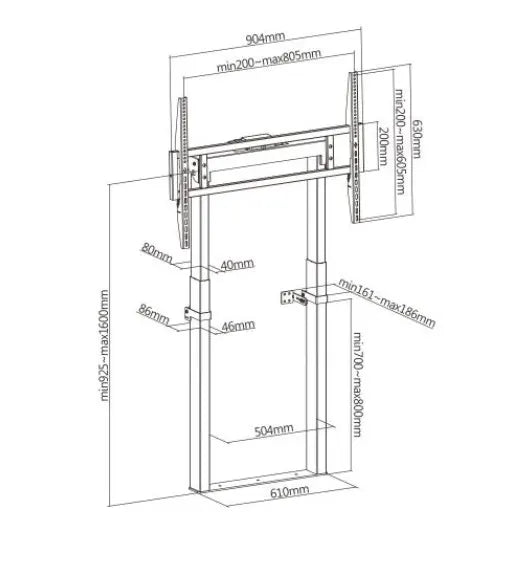 Brateck TTL14-68FR Motorized Wall Mount Stand, Designed for the Heaviest TV Fit Screen Size: 55'... - Image 2