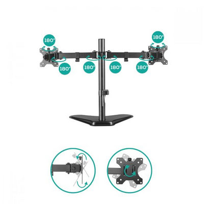 mbeat® activiva Dual-Screen Articulating Monitor Arm with Free-Standing Desktop Base provides the...