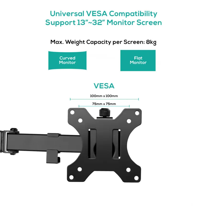 mbeat® activiva Dual-Screen Articulating Monitor Arm with Free-Standing Desktop Base provides per... - Image 2