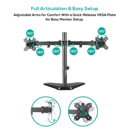 mbeat® activiva Dual-Screen Articulating Monitor Arm with Free-Standing Desktop Base provides per... - Image 3